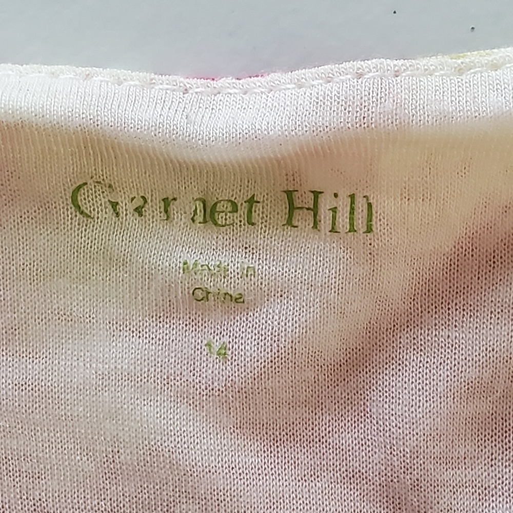 Garnet Hill Twist Front‎ Garden Party Dress Size 14 Floral Jersey Cap Sleeve - Picture 8 of 9